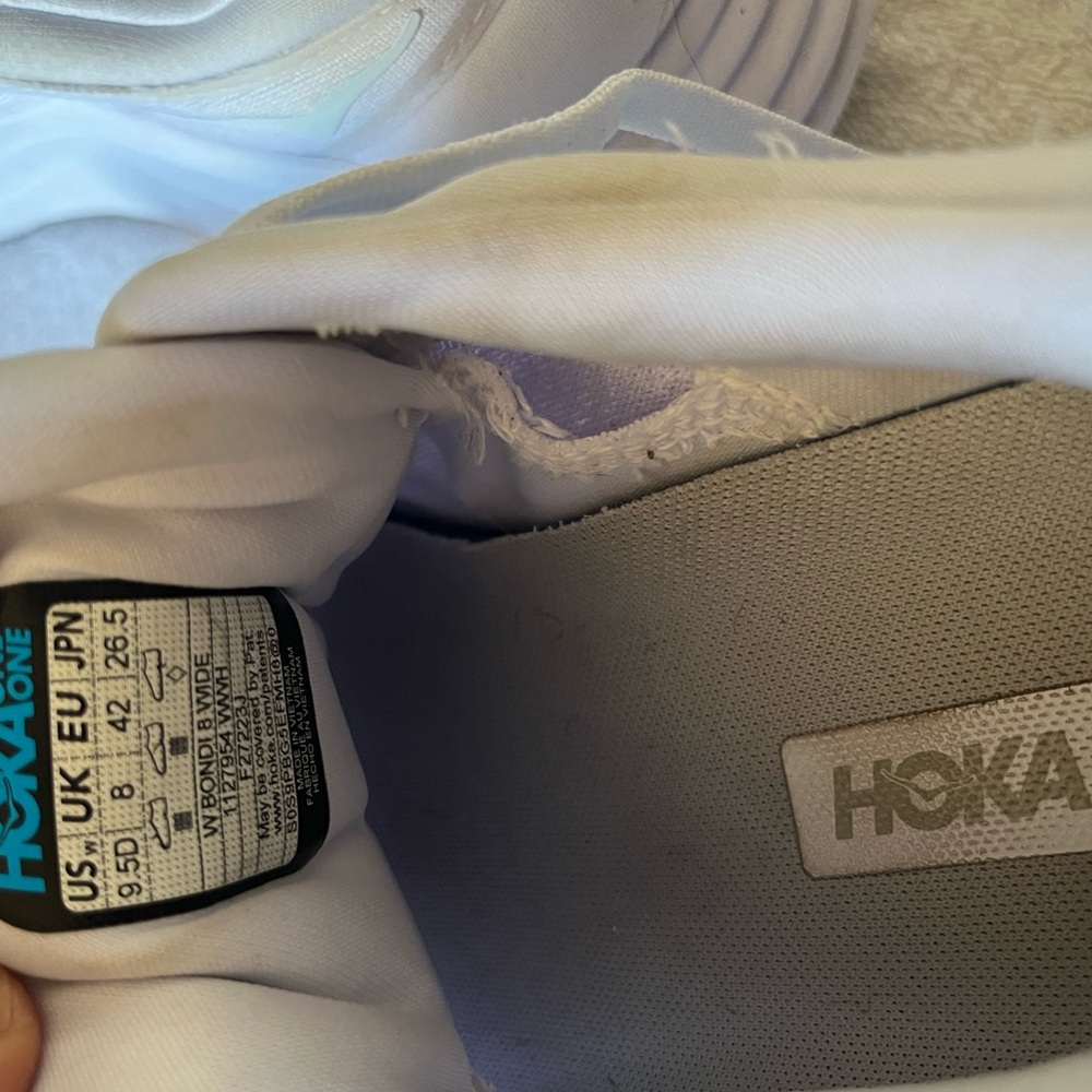 Hoka One One Women's White Athletic Shoes - Picture 6 of 8